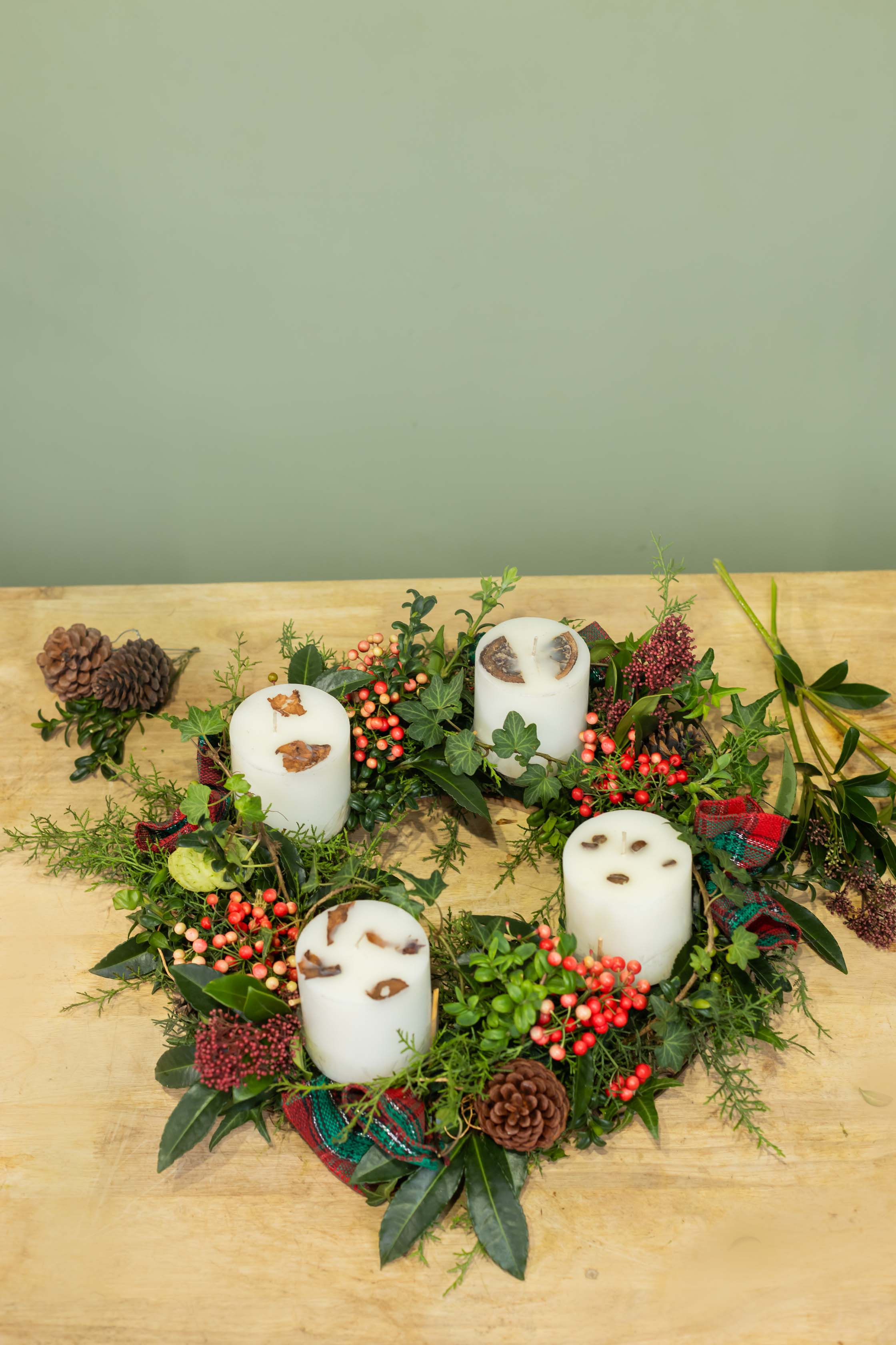 Traditional Advent Wreath Centerpiece