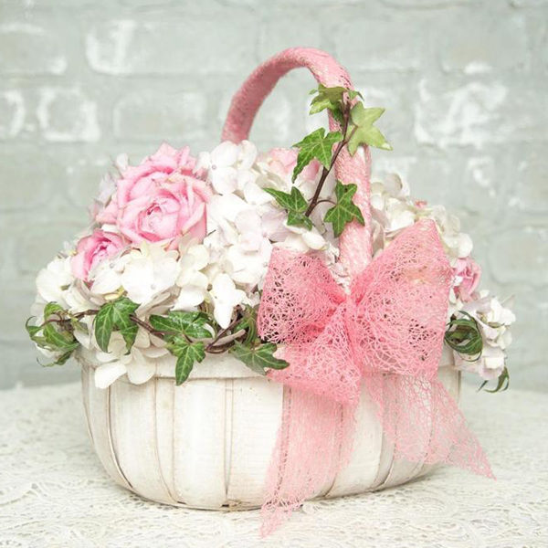 white hydrangeas, pink roses and dark ivy. Birthday Wishes Bouquet , Wedding anniversary Bouquet , Compliment Bouquet ,