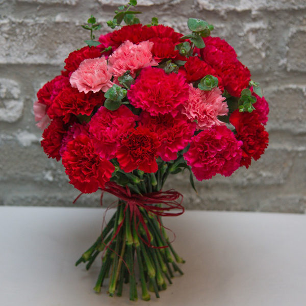 Red roses, pink statis and seasonal foliage, Birthday Wishes Bouquet , Wedding anniversary Bouquet , Compliment Bouquet