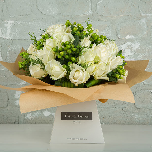  white roses , Birthday Wishes Bouquet , Wedding anniversary Bouquet , Compliment Bouquet